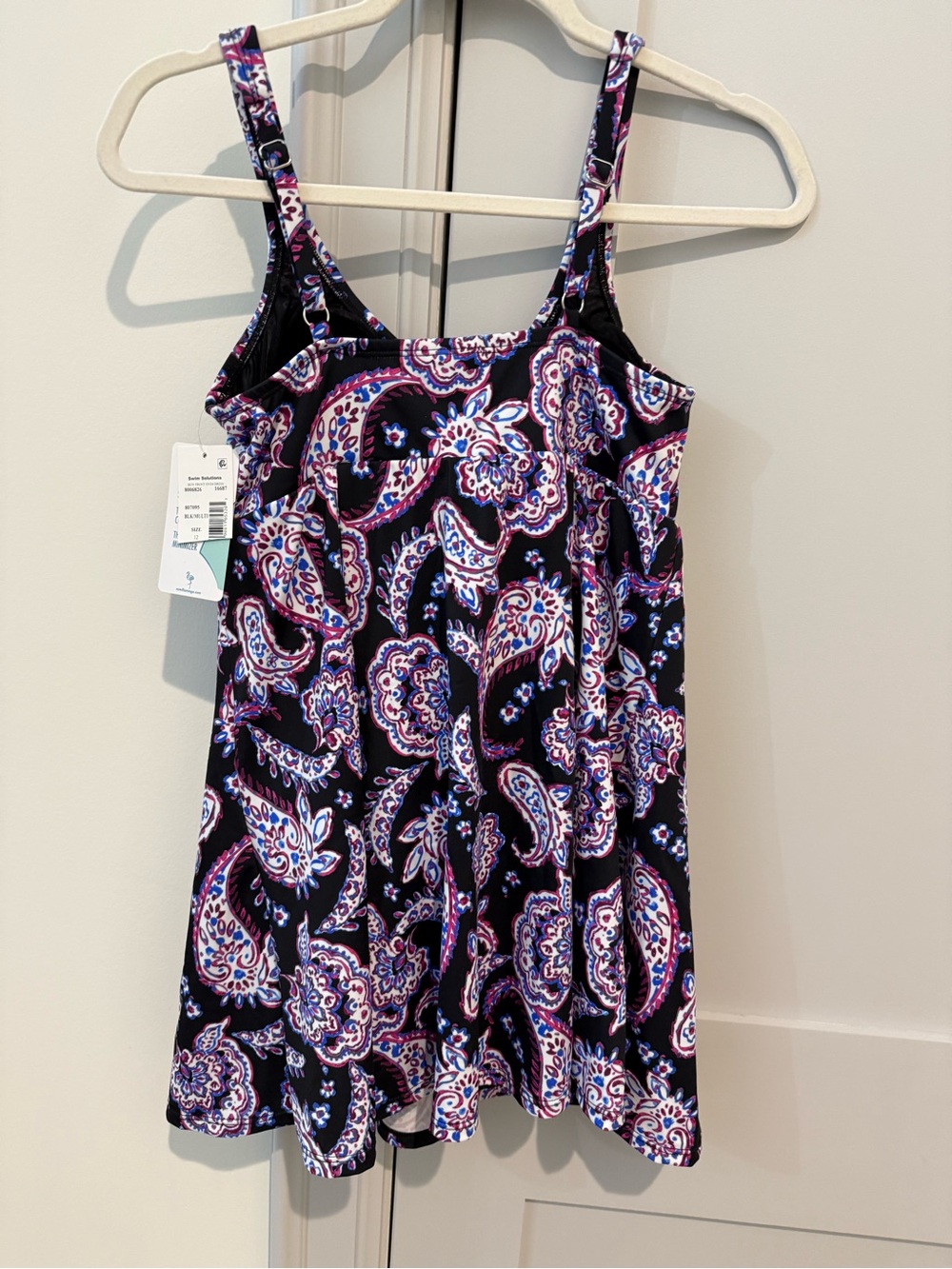 Swim Solutions Women's Paisley Tummy Control Swim Dress Size 12 NWT - Picture 4 of 8